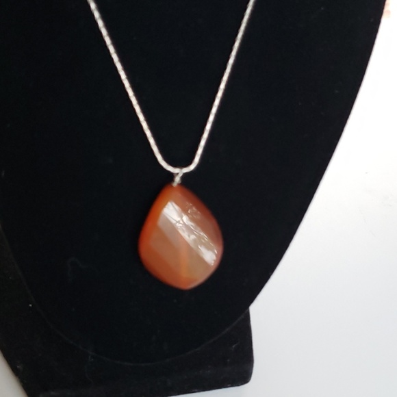 Camelian & Sterling Pendant Necklace - Picture 7 of 8